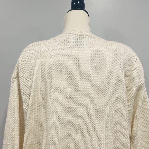 VTG Colleen’s Collectables XL Cream Hand Knit Heavy Sweater Floral Cottagecore* - Picture 16 of 16